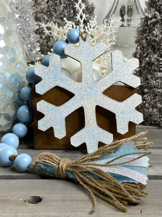 Snowflake Wood Bead Garland