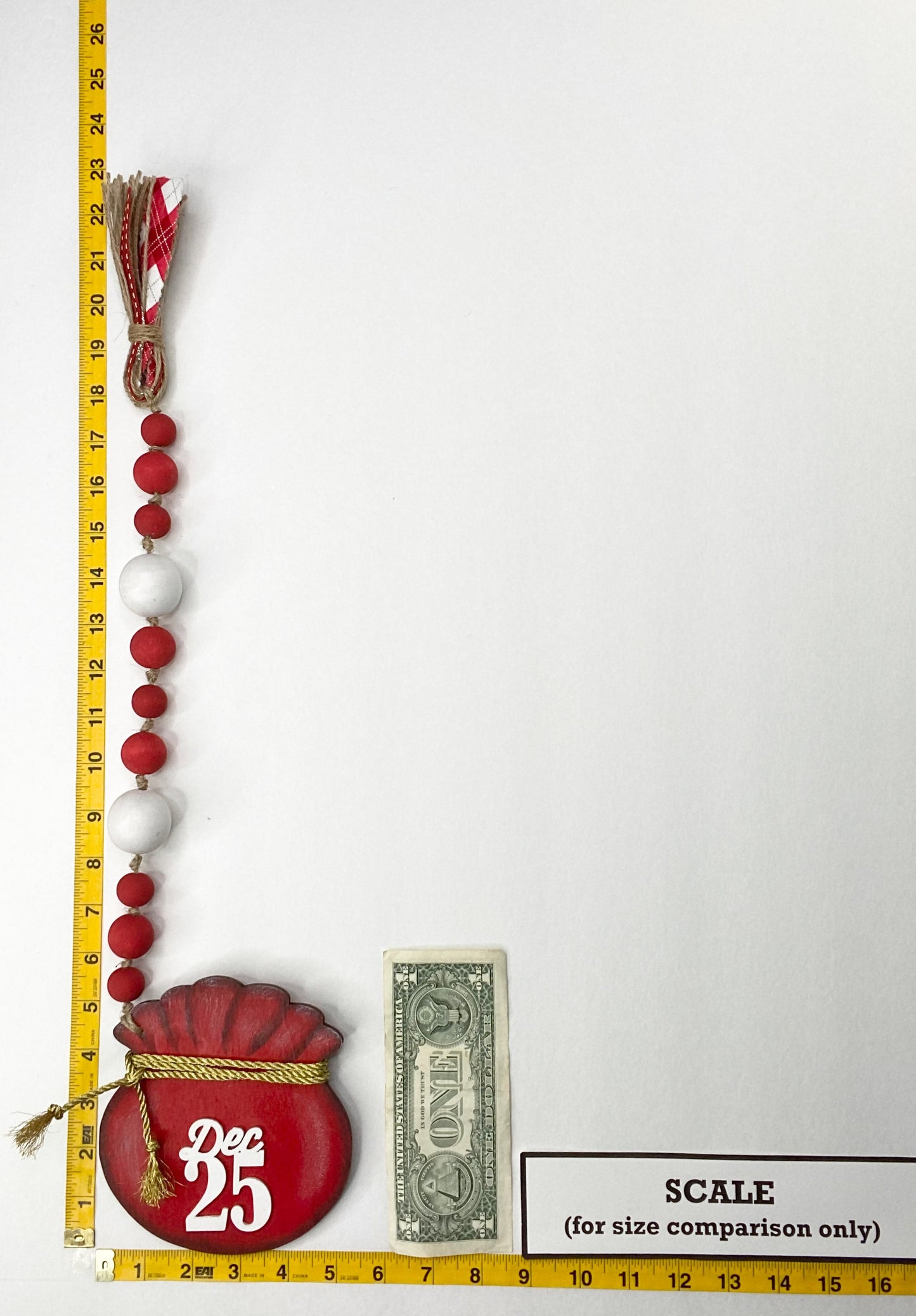 Santa Bag Wood Bead Garland