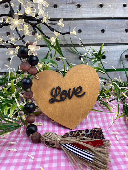 Love Wood Bead Garland Animal Print